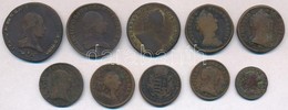 10db-os Vegyes Magyar és Osztrák Rézkrajcár Tétel, Közte 1766. Rézdénár 'Mária Terézia / Zárt Korona'; 1800S 6kr Cu T:2- - Zonder Classificatie