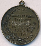 1896. 'Magyarország Ezeréves Fennállása és Ős Budavára Emlékére - 1896 / 1687' Fém Emlékérem Füllel (29,5mm) T:2,2- Ph. - Unclassified