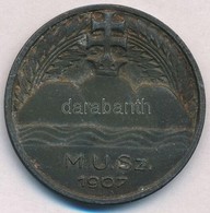 1907. 'M.U.Sz. (Magyar Úszó Szövetség)' Fém Emlékérem (39mm) T:2,2- Patina - Zonder Classificatie