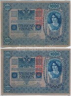 Ausztria 1919. (1902) 1000K, Vízszintes 'DEUTSCHÖSTERREICH' Felülbélyegzéssel, Mindkét Oldal Német (2x) + 1000K Rajzos H - Zonder Classificatie