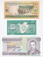 Burundi 1988-2007. 10Fr-100Fr 5db Különböző Bankjegy + Ruanda 2003. 100Fr T:I
Burundi 1988-2007. 10 Francs - 100 Francs  - Zonder Classificatie