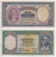 Görögország 1939. 500D + 1000D T:III,III-
Greece 1939. 500 Drachmai + 1000 Drachmai C:F,VG - Zonder Classificatie