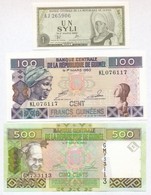 Guinea 1980-2010. 1S-1000Fr 5db Különböző Bankjegy T:I-III
Guinea 1980-2010. 1 Syli - 1000 Francs 5pcs Of Different Bank - Unclassified