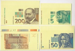 Horvátország 1993 (1994). 5K Előlapi Színpróba + 50K Előlapi Színpróba + 200K Előlapi és Hátlapi Színpróba + 500K Előlap - Unclassified