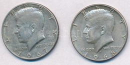 Amerikai Egyesült Államok 1967-1968D. 1/2$ Ag 'Kennedy' (2x) T:2
USA 1967-1968D. 1/2 Dollar Ag 'Kennedy' (2x) C:XF - Unclassified