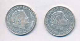 Hollandia 1955-1964. 1G Ag 'I. Julianna' (2x) T:1-,2 
Netherlands 1955-1964. 1 Gulden Ag 'Juliana' (2x) C:AU,XF - Zonder Classificatie