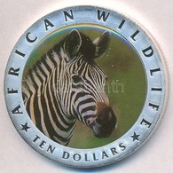 Libéria 2002. 10$ Cu-Ni 'Afrikai Vadak - Zebra' Multicolor T:PP Kis Patina 
Liberia 2002. 10 Dollars Cu-Ni 'African Wild - Unclassified