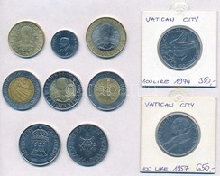 10db Különböző Fémpénz, Benne San Marino és Vatikán T:1-,2
10pcs Of Different Coins From San Marino And The Vatican C:AU - Unclassified