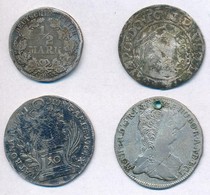 4db-os Vegyes Magyar és Külföldi Rossz Tartású Ezüstpénz Tétel T:2-,3 Ly.
4pcs Of Various Silver Coins In Bad Condition  - Unclassified