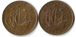 Lot 2  Pièces De Monnaie 1/2 Penny - C. 1/2 Penny