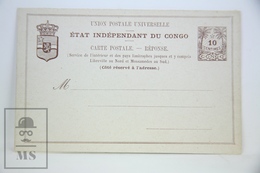 1900's Congo Free State Postal Stationary, Reply Paid, 10 Centimes - Unposted - Interi Postali