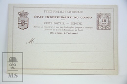 1900's Congo Free State Postal Stationary, Reply Paid, 10 Centimes - Unposted - Stamped Stationery