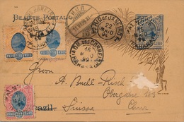 Entier Postal Palmeira Brésil Pour La Suisse - Cartas & Documentos