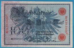 DEUTSCHES REICH 100 MARK 07.02.1908 SERIE 8393800C P# 33a - 100 Mark