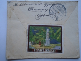 D156489  Cover  Theusing Touzim Karlsbad Karlovy  1917  -Denkmal Der Ungarn - Ujpest- Niedermanner -Widlacsek - ...-1918 Vorphilatelie