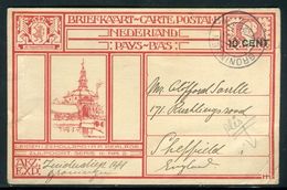 Pays Bas - Entier Postal Surchargé , De Groningen Pour La Grande Bretagne En 1925 , Dans L 'état ( Plis ) - Ref J 60 - Material Postal