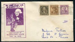 Etats Unis - Enveloppe Souvenir Anniversaire De George Washington En 1932 Pour La France - Ref J 72 - Event Covers