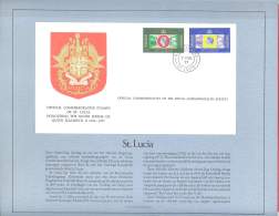 St. Lucia  Queen Elizabeth II  1952 / 1977  Complete Set FDC On Exploination Sheet - St.Lucie (1979-...)