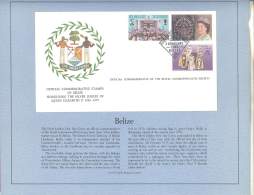 Belize  Queen Elizabeth II  1952 / 1977  Complete Set FDC On Exploination Sheet - Belize (1973-...)
