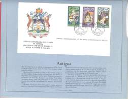 Antigua  Queen Elizabeth II  1952 / 1977  Complete Set FDC On Exploination Sheet - Antigua And Barbuda (1981-...)
