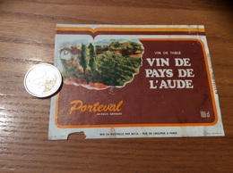 Etiquette « VIN DE PAYS DE L’AUDE - Porteval - MFA PARIS (75)» - Languedoc-Roussillon