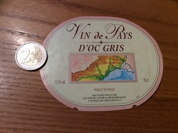 Etiquette « Vin De Pays D’OC GRIS - LES VINS DU LITTORAL MÉDITERRANÉEN - ST FELIX DE LODEZ (34)» - Languedoc-Roussillon