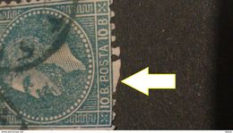 Errors Romania 1878 Charles I 10b With Non-perforated Extended Frame  Used - Errors, Freaks & Oddities (EFO)