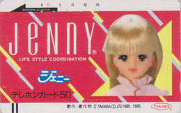 Télécarte Ancienne Japon / 110-3448 - POUPEE JENNY - DOLL  Japan Front Bar Phonecard / A - PUPPE Balken TK - 56 - Jeux