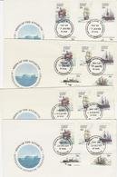 Australian Antarctic Territory 1979 Ships Set 4 Bases FDCs - FDC