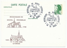 FRANCE - Entier Repiqué - 1,80 Liberté - Bicentenaire Du Nouvel Escoubiac- 44 LA BAULE - 1986 - Cartoline Postali Ristampe (ante 1955)