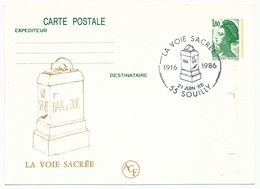 FRANCE - Entier Repiqué - 1,80 Liberté - La Voie Sacrée - 55 SOUILLY - 1986 - Postales  Transplantadas (antes 1995)