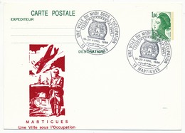 FRANCE - Entier Repiqué - 1,80 Liberté - Une Ville Du Midi Sous L'occupation - 13 MARTIGUES - 1986 - Postales  Transplantadas (antes 1995)