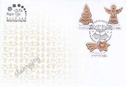 Hungary Christmas 2013 Festival Tree Angel (stamp FDC) *odd Shape *self Adhesive - Cartas & Documentos