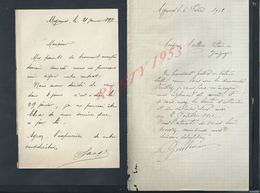 2 LETTRES DE 1897/1912 ECRITE DE MIGENNES : - Manuscripts