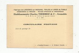 Cp,  Publicité , Lingerie , établissements Charles THERMOZ & C°,  GRENOBLE ,  La Route Et Les Tunnels De ST Pancrasse - Advertising