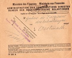 Ministerie Van Financien - Verzonden Van Santhoven Naar Oostmalle 1934 - Aviso Cambio De Direccion