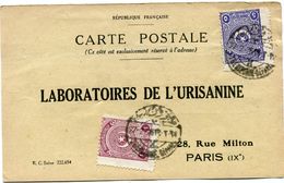 TURQUIE CARTE POSTALE BON POUR UN FLACON ECHANTILLON D'URISANINE DEPART TREBIZONDE 28-2-26 POUR LA FRANCE - Storia Postale