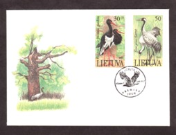 1991 - Lituanie - Enveloppe Premier Jour - Oiseaux - Echassiers - Collections, Lots & Series