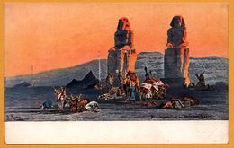 Litho F. PERLBERG - Memnon's Columns On The Plain Of Thebes - Aegyptien N°6 - Les Colonnes De Memmon Sur La Plaine - Perlberg, F.