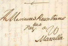 Sobre 1767. ALMERIA A MARSELLA (FRANCIA). Marca ANDALUCIA / ALTA, En Rojo (P.E.3) Edición 2004. MAGNIFICA. - Andere & Zonder Classificatie