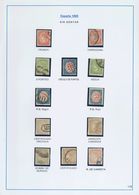 º Interesante Conjunto De Sellos De La Emisión De 1865 Sin Dentar Con Matasellos Diversos Destacando Un 2 Cuartos Carmín - Andere & Zonder Classificatie