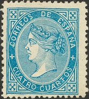 (*) 88F. 4 Cuartos Azul. FALSO POSTAL TIPO UNICO. MAGNIFICO. - Andere & Zonder Classificatie