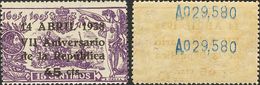 * 755nn. 45 Cts Sobre 15 Cts Violeta. DOBLE NUMERACION, Al Dorso. MAGNIFICO Y RARO. (Edifil 2015: 50€) - Other & Unclassified