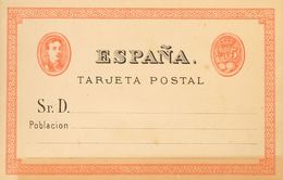 (*) NE2. 5 Cts Naranja Y Negro Sobre Tarjeta Entero Postal NO EMITIDA. MAGNIFICA. (Edifil 2017: 61€) - Andere & Zonder Classificatie