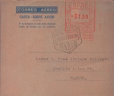 Sobre AE11ccb. 1955. 1'50 Pts Sobre Aerograma (ENSAYO DE COLOR, En Salmón). MADRID A TANGER. MAGNIFICO Y RARO. - Andere & Zonder Classificatie