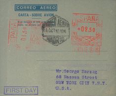 Sobre AE31. 1952. 2'50 Pts + 1'50 Pts Sobre Aerograma Con Franqueo Doble. MADRID A NUEVA YORK (U.S.A.). En El Frente Mar - Andere & Zonder Classificatie