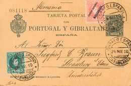 Sobre EP43, 3, 4. 1910. 5 Cts Verde Azul Sobre Tarjeta Entero Postal De España De CASABLANCA A ESTRASBURGO (parte De Ale - Autres & Non Classés