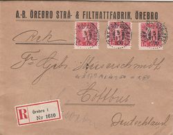 Suède Lettre Censurée Örebro Pour L'Allemagne 1930 - 1920-1936 Rouleaux I