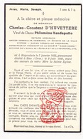 2 DP Pieuse - Notaris Charles C. D'Huvettere ° Ruiselede BE 1852 † Sées FR Orne Normandie 1940 X Ph. Vandeputte / Ieper - Devotieprenten