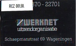 TELEFOONKAART LANDIS&GYR  NEDERLAND * WERKNET RCZ-001.58 * WAGENINGEN * OPLAGE 250 * C.w. 500,00 - Privé